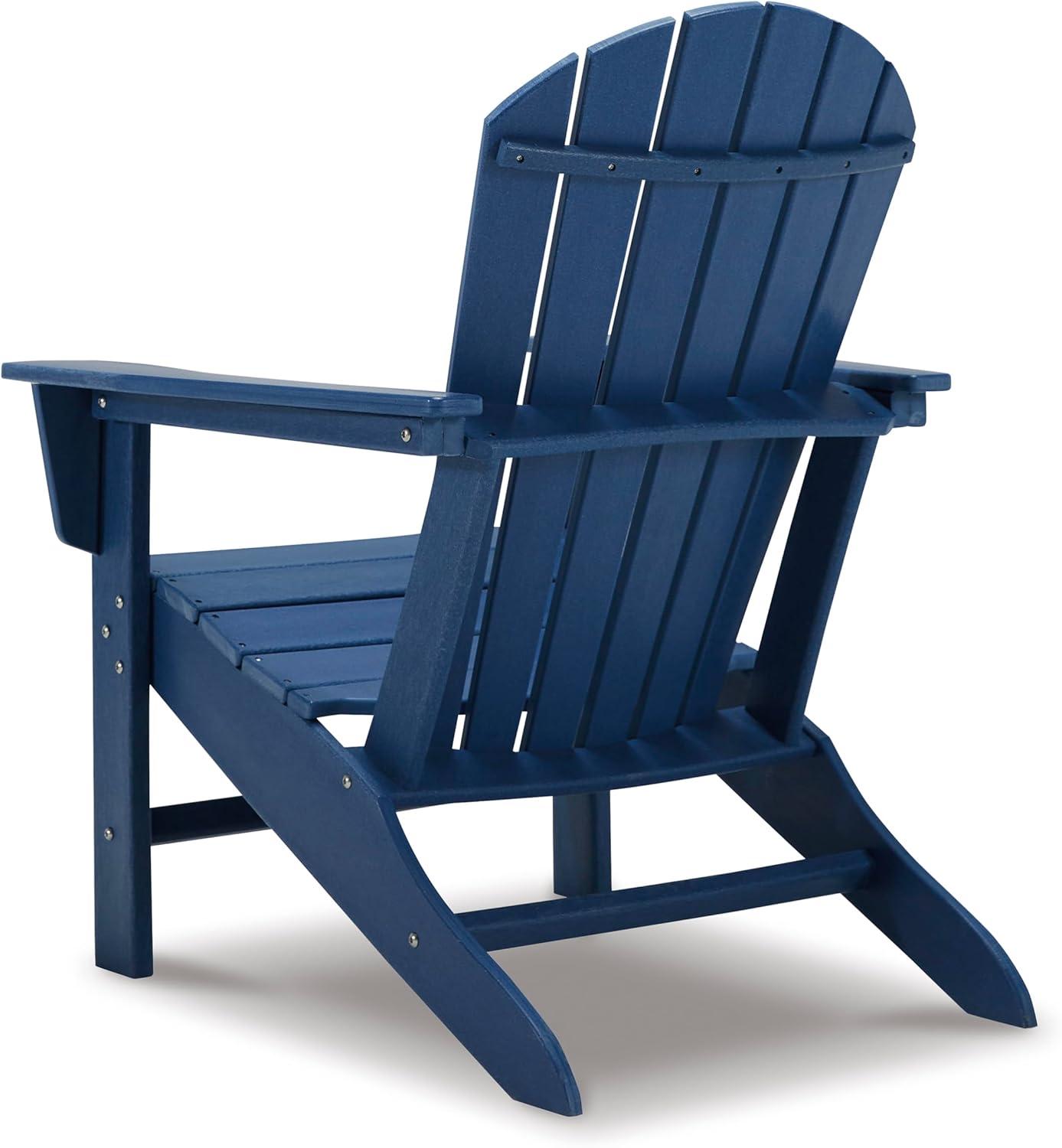 imageSignature Design by Ashley Sundown Treasure Outdoor Patio HDPE Weather Resistant Adirondack Chair WhiteNavy Blue