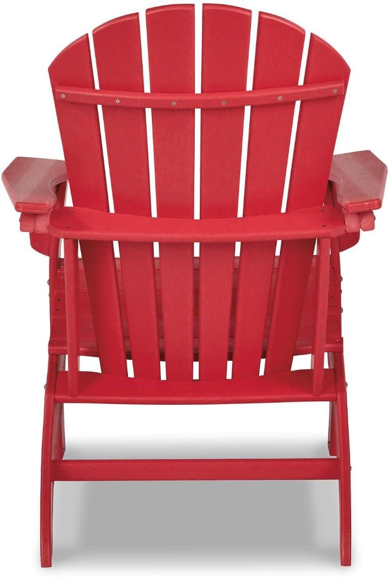 imageSignature Design by Ashley Sundown Treasure Outdoor Patio HDPE Weather Resistant Adirondack Chair WhiteRed