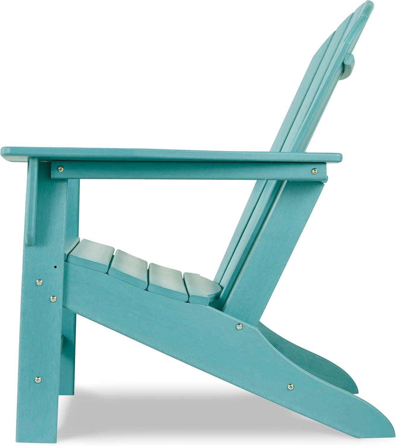 imageSignature Design by Ashley Sundown Treasure Outdoor Patio HDPE Weather Resistant Adirondack Chair WhiteTurquoise