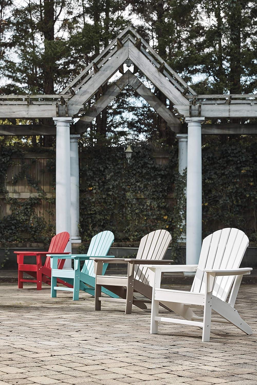 imageSignature Design by Ashley Sundown Treasure Outdoor Patio HDPE Weather Resistant Adirondack Chair WhiteTurquoise
