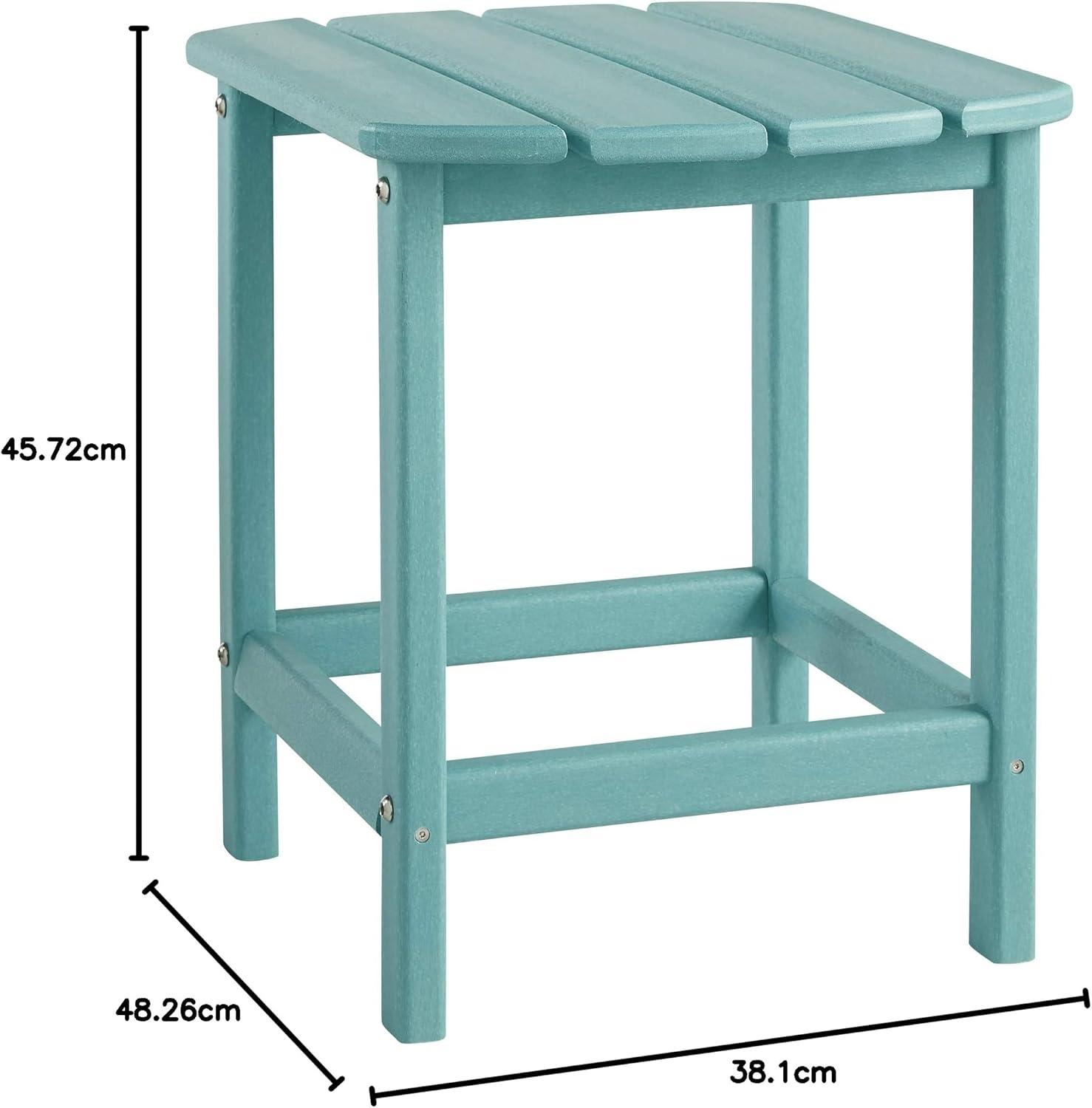imageSignature Design by Ashley Sundown Treasure Outdoor Patio HDPE Weather Resistant End Table BrownTurquoise