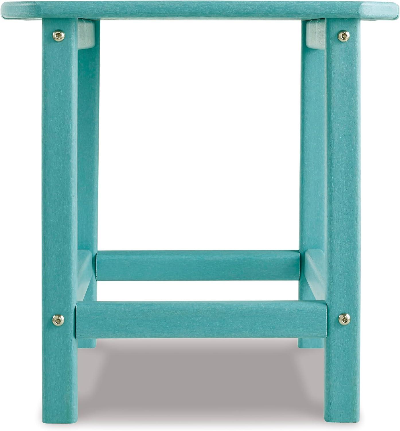 imageSignature Design by Ashley Sundown Treasure Outdoor Patio HDPE Weather Resistant End Table BrownTurquoise