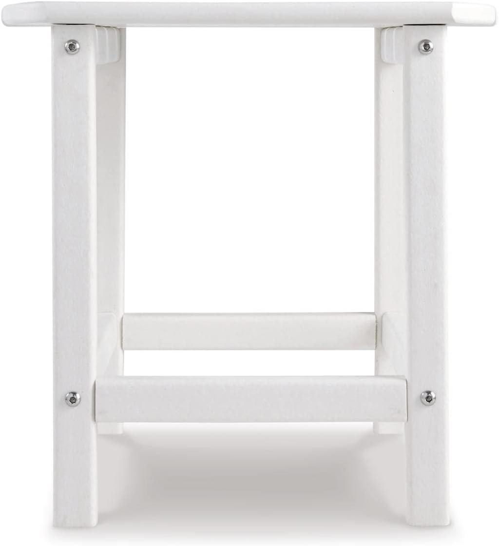 imageSignature Design by Ashley Sundown Treasure Outdoor Patio HDPE Weather Resistant End Table BrownWhite