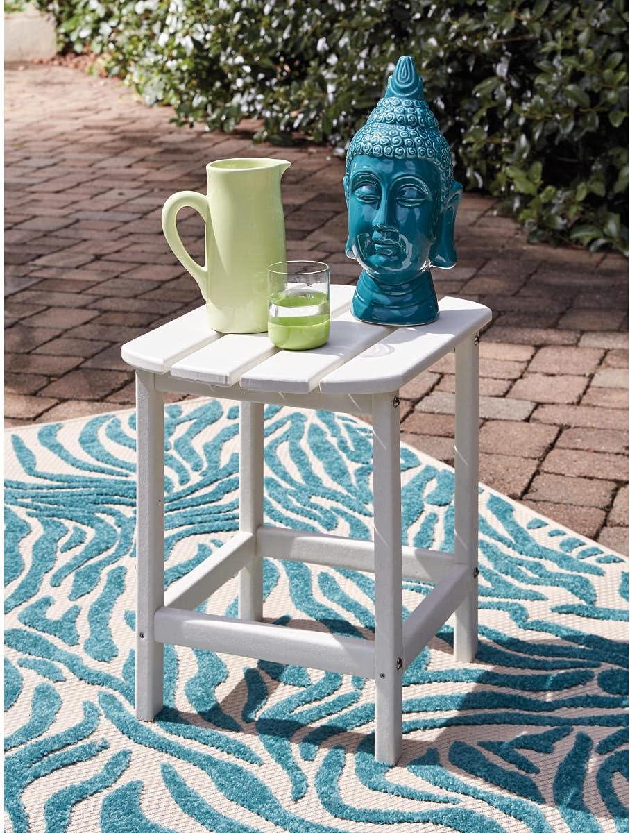 imageSignature Design by Ashley Sundown Treasure Outdoor Patio HDPE Weather Resistant End Table BrownWhite