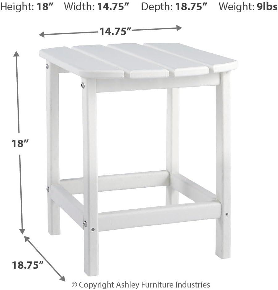 imageSignature Design by Ashley Sundown Treasure Outdoor Patio HDPE Weather Resistant End Table BrownWhite