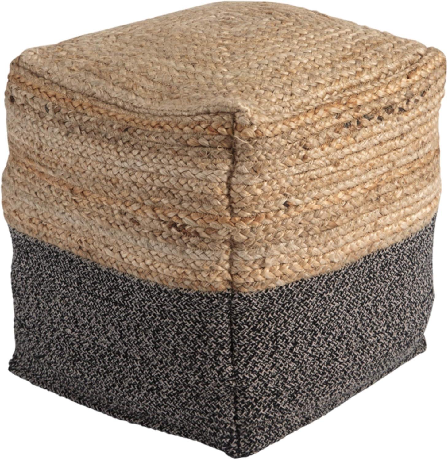 imageSignature Design by Ashley Sweed Valley Jute Cotton ampamp Farmhouse Poufs 19 x 19 Inches ampamp 175 x 2025 InchesWhite