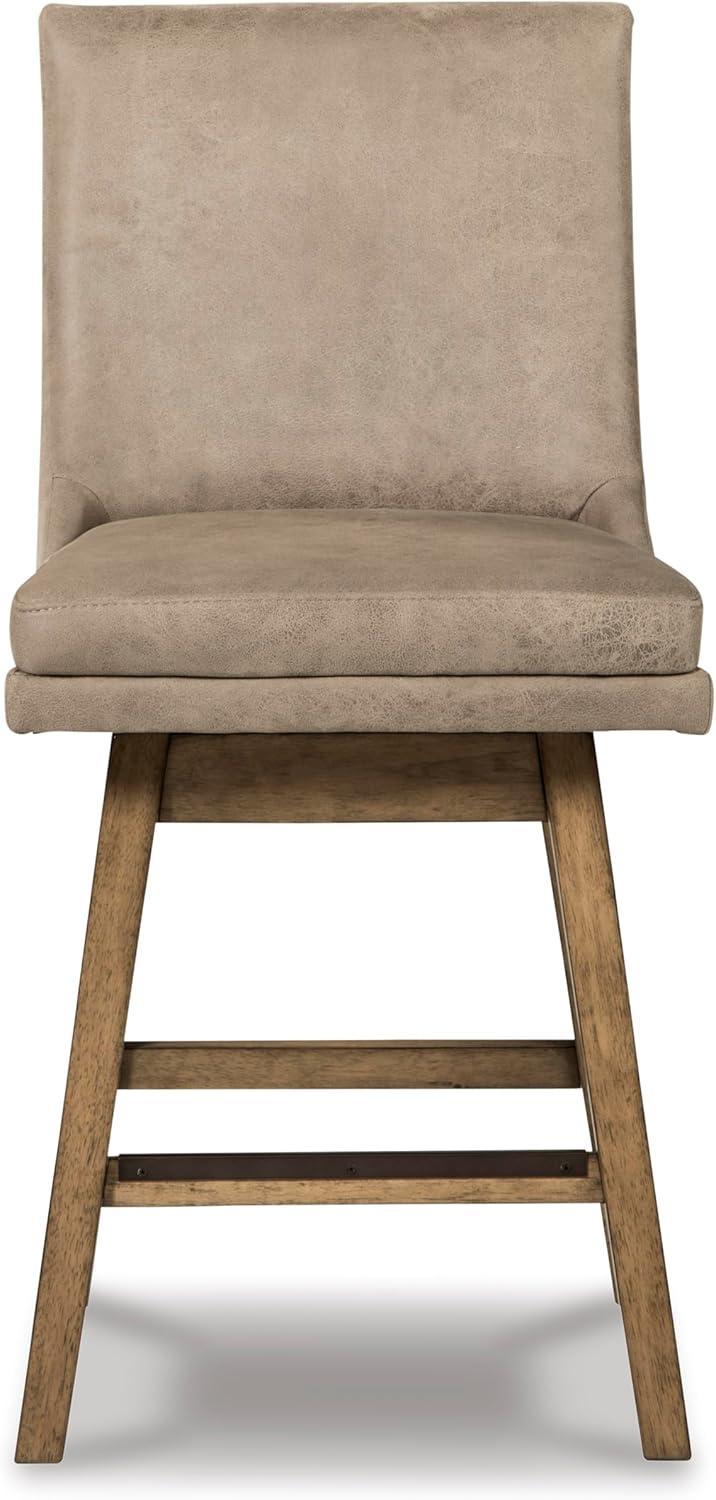 imageSignature Design by Ashley Tallenger Upholstered Counter Height Barstool Set of 2 BeigeBeige