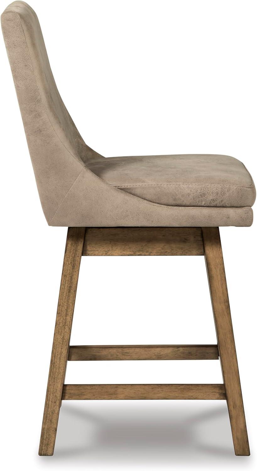 imageSignature Design by Ashley Tallenger Upholstered Counter Height Barstool Set of 2 BeigeBeige