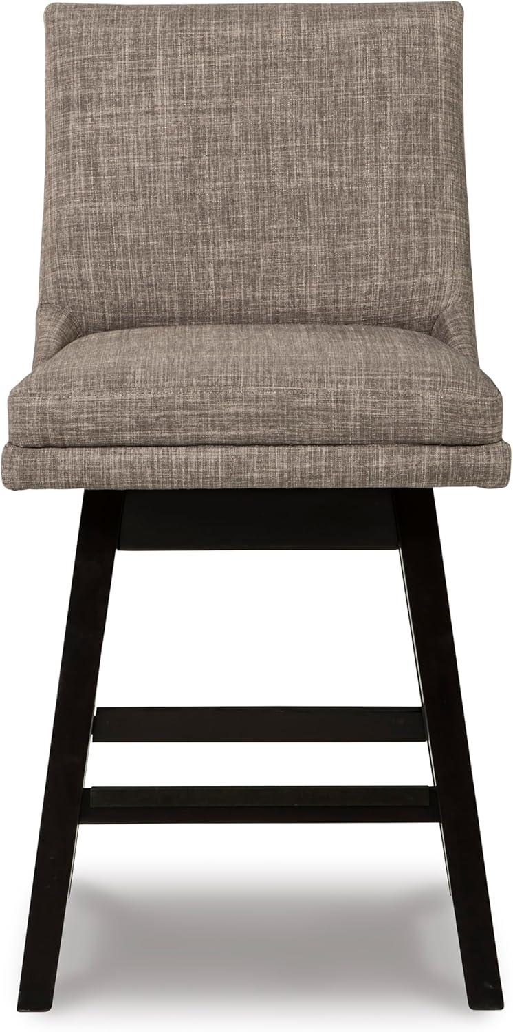 imageSignature Design by Ashley Tallenger Upholstered Counter Height Barstool Set of 2 BeigeLight Gray