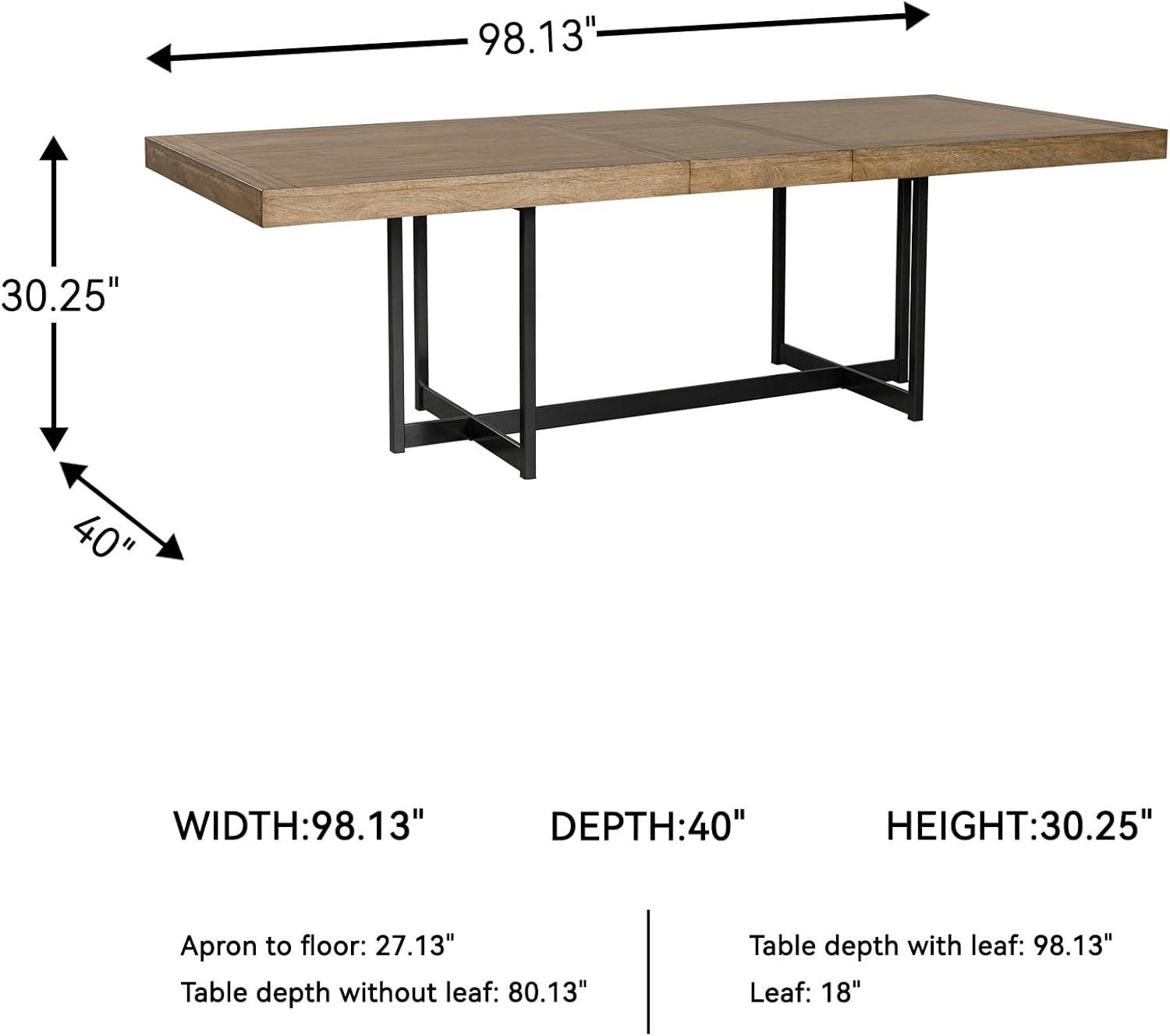 imageSignature Design by Ashley Tomtyn Casual Self Storing Leaf Dining Extension Table with Trestle Base Light Brown