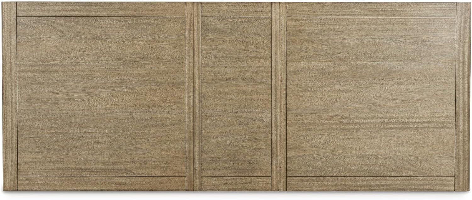 imageSignature Design by Ashley Tomtyn Casual Self Storing Leaf Dining Extension Table with Trestle Base Light Brown