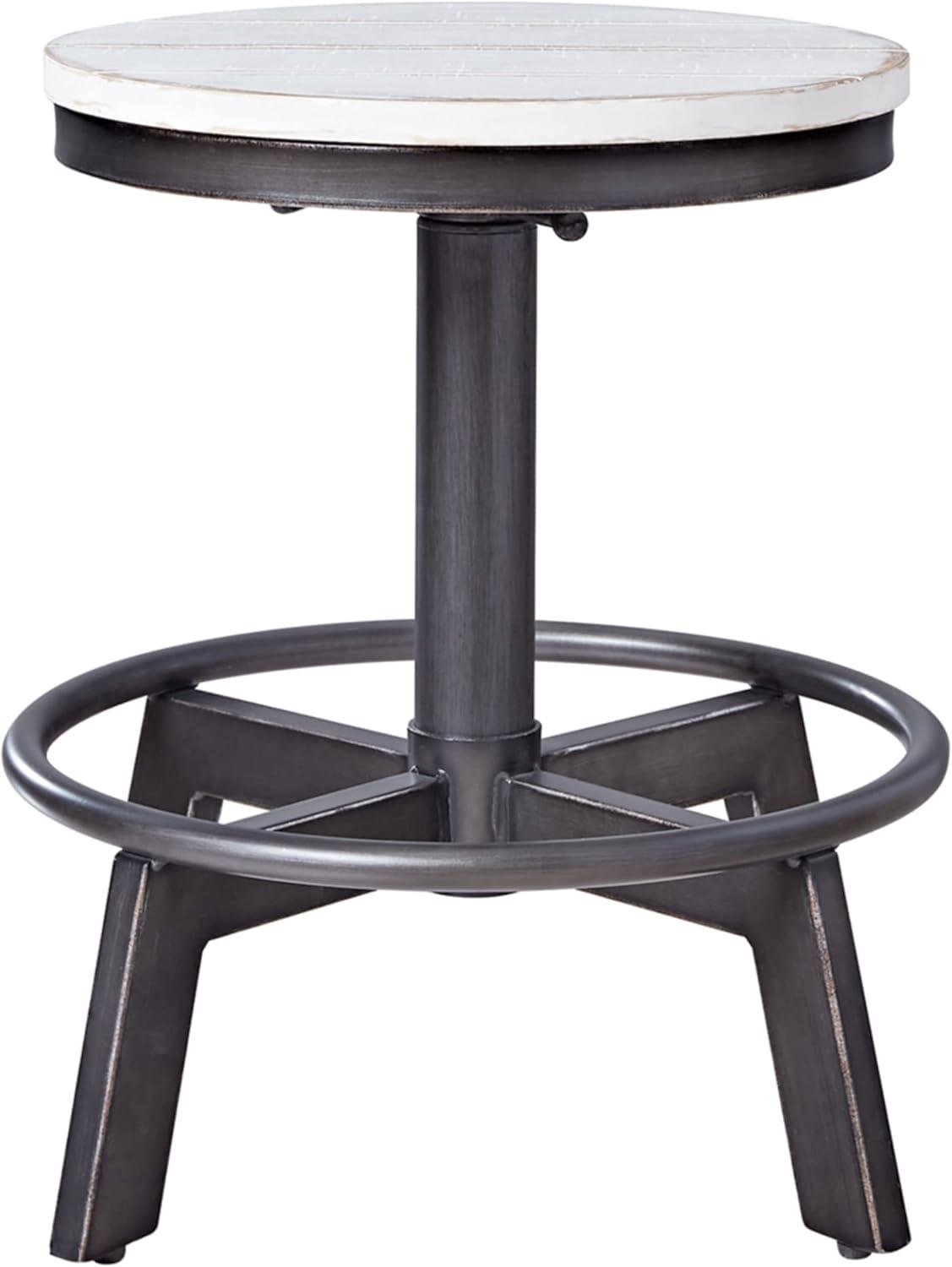 imageSignature Design by Ashley Torjin Industrial 24quot Adjustable Height Barstool 2 Count BrownWhite