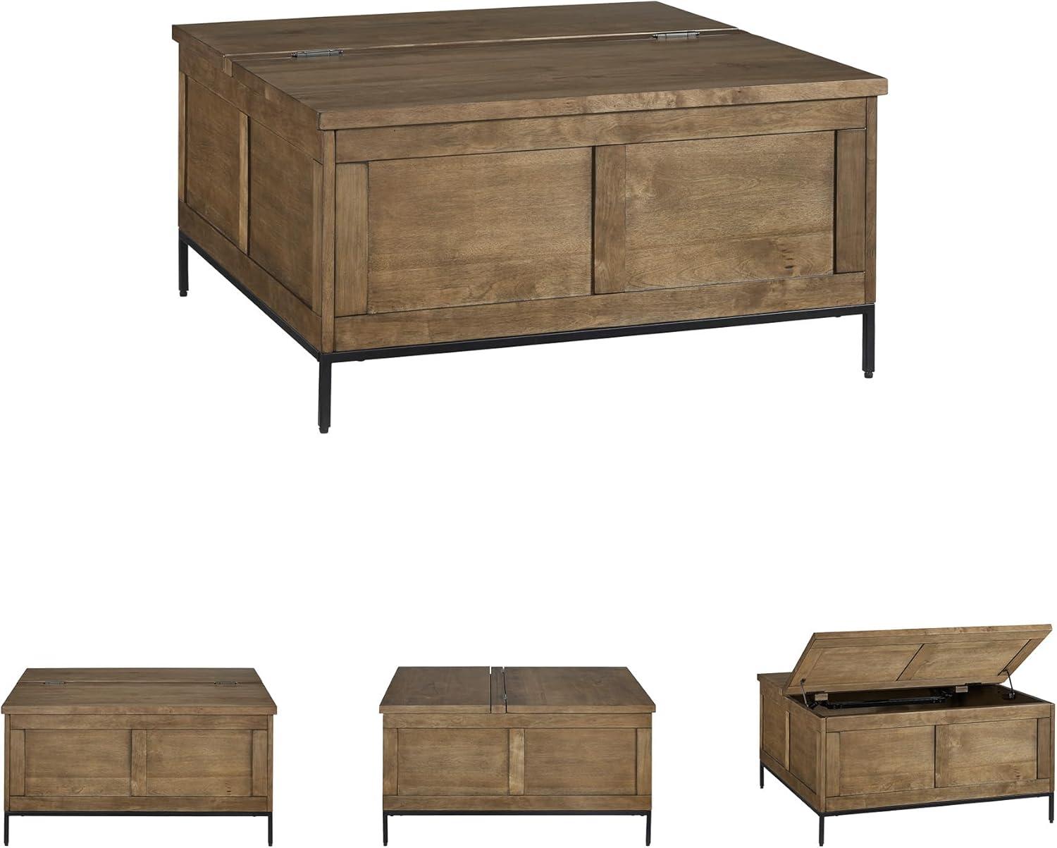 imageSignature Design by Ashley Torlanta Casual LiftTop Coffee Table with Hinged Design and Storage Light Brown ampamp Black