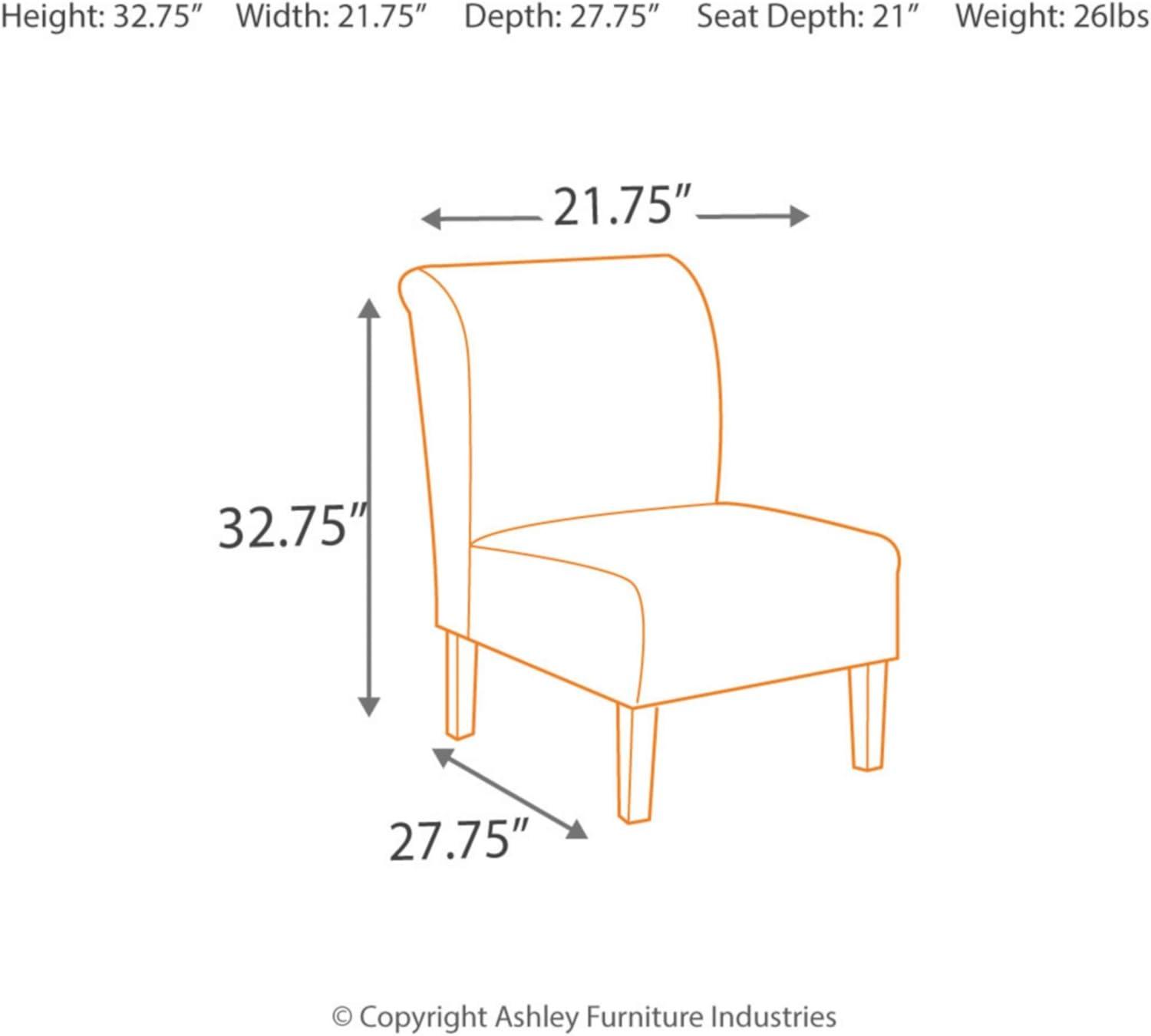 imageSignature Design by Ashley Triptis Floral Armless Accent Chair with Attached Cushions Fabric Upholstery Wood Legs 1663quot Seat Height White Blue ampamp GrayBrown Geometric