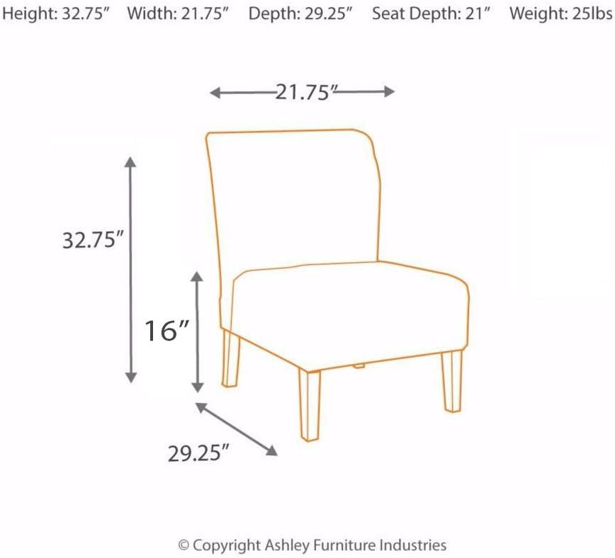 imageSignature Design by Ashley Triptis Floral Armless Accent Chair with Attached Cushions Fabric Upholstery Wood Legs 1663quot Seat Height White Blue ampamp GrayGunmetal