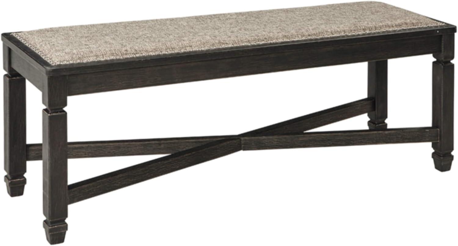 imageSignature Design by Ashley Tyler Creek Urban Farmhouse Counter Height Upholstered Dining Bench Almost BlackDarkwash
