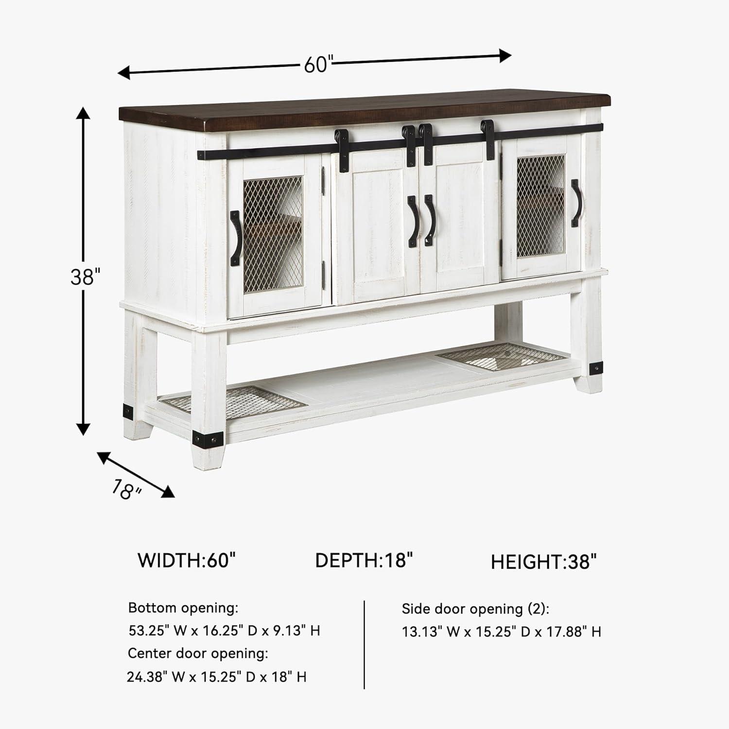 imageSignature Design by Ashley Valebeck Farmhouse Dining Room Server or Buffet Cabinet White ampamp BrownCabinet