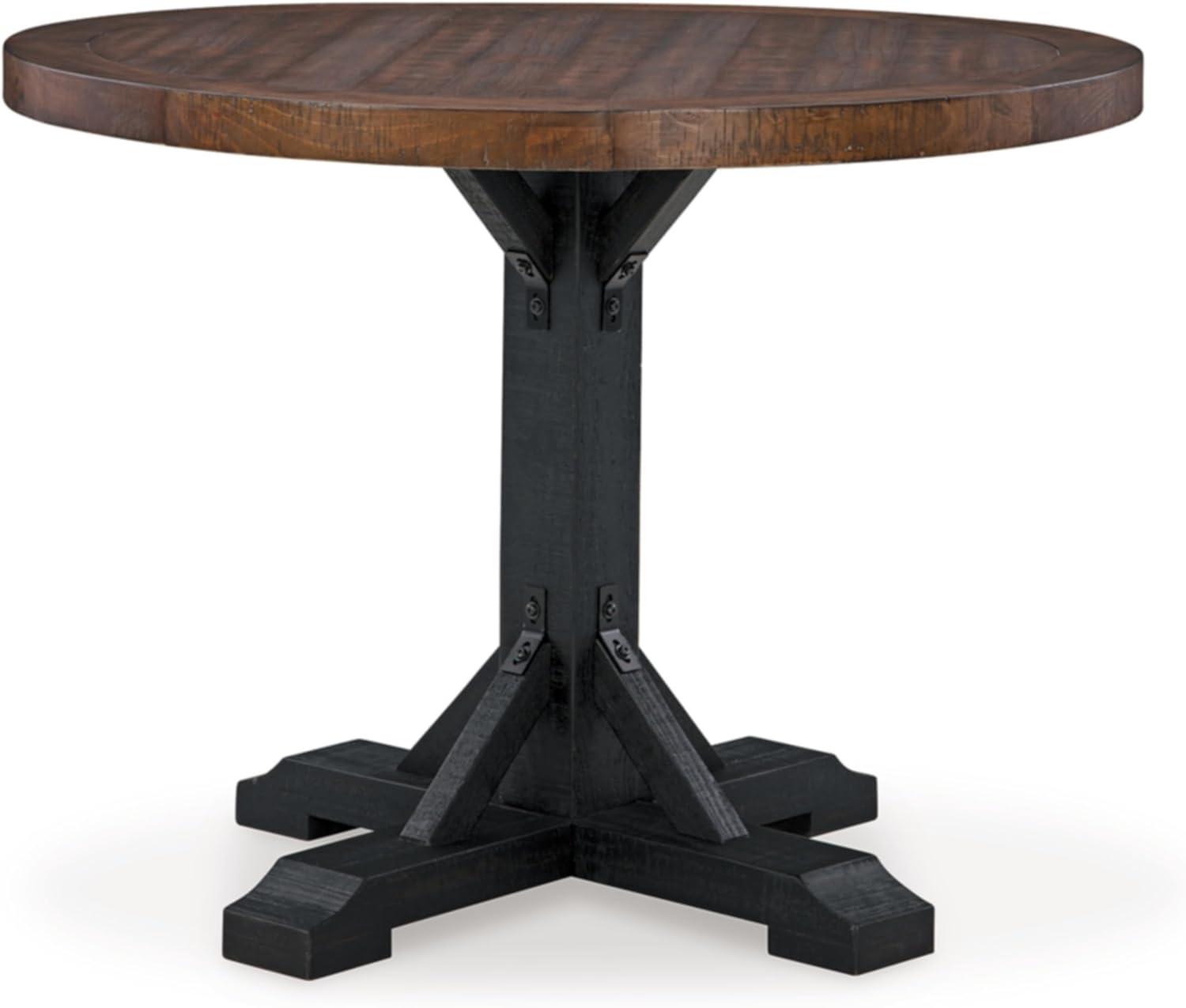 imageSignature Design by Ashley Valebeck Farmhouse Rectangular Extension Dining Table Fits up to 8 White ampamp BrownRound