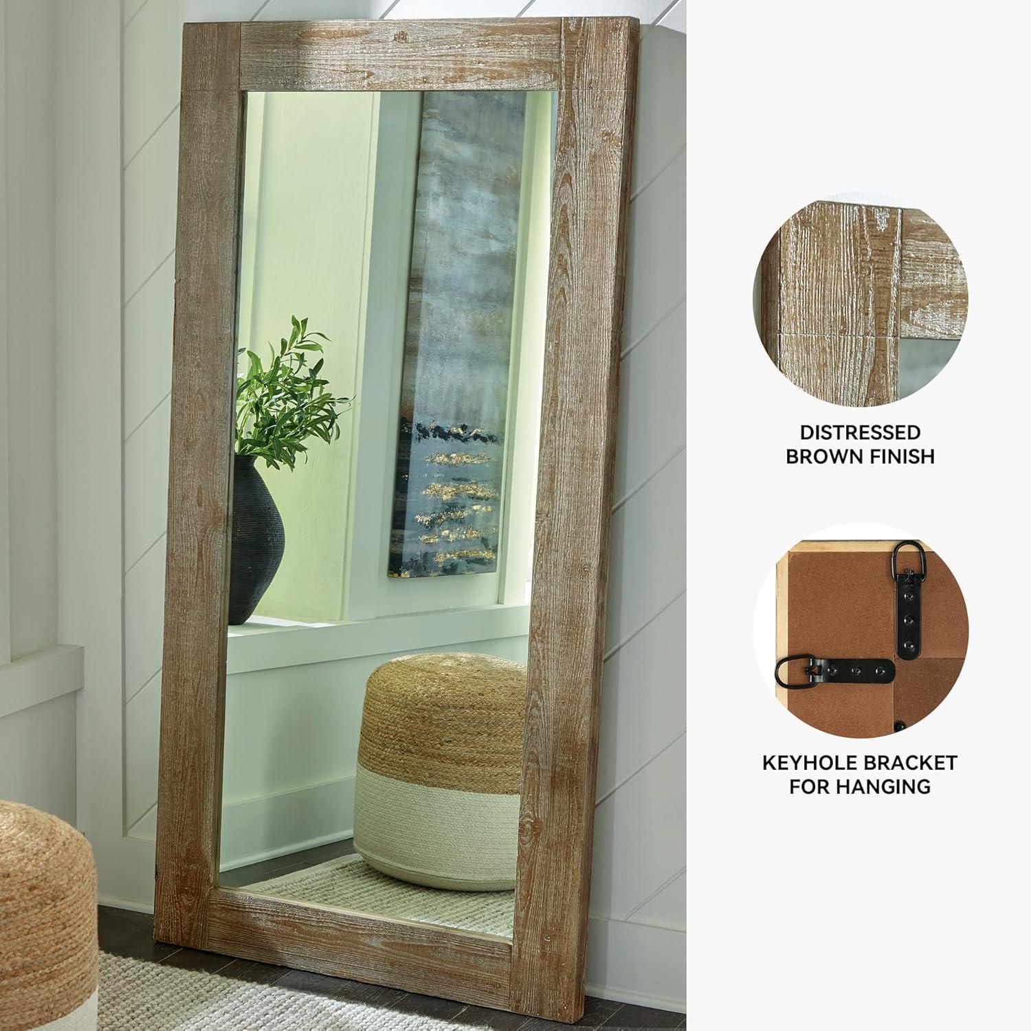imageSignature Design by Ashley Waltleigh Vintage 72quot Floor Mirror Brown