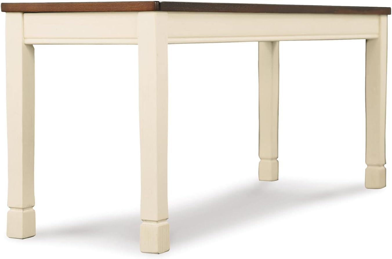 imageSignature Design by Ashley Whitesburg Cottage Rectangular Dining Bench Brown ampamp Antique WhiteWhite