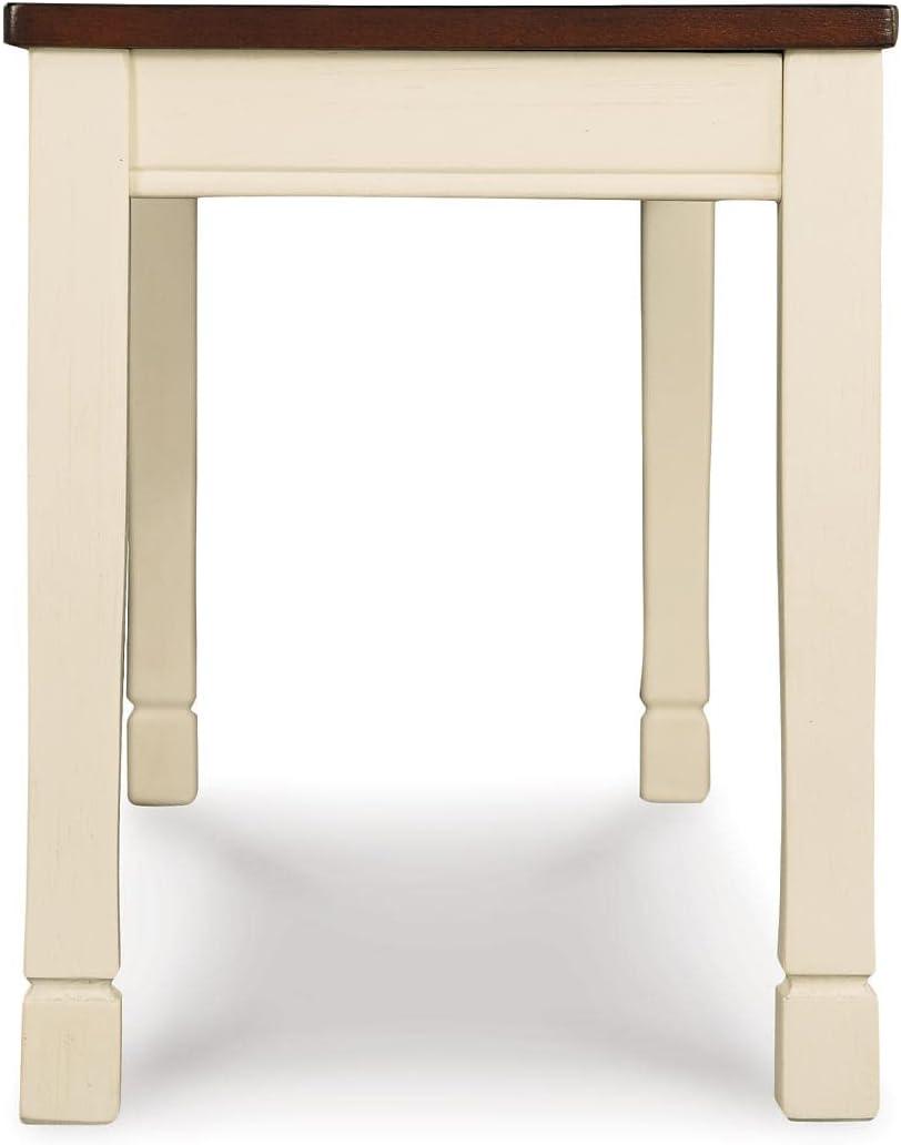 imageSignature Design by Ashley Whitesburg Cottage Rectangular Dining Bench Brown ampamp Antique WhiteWhite