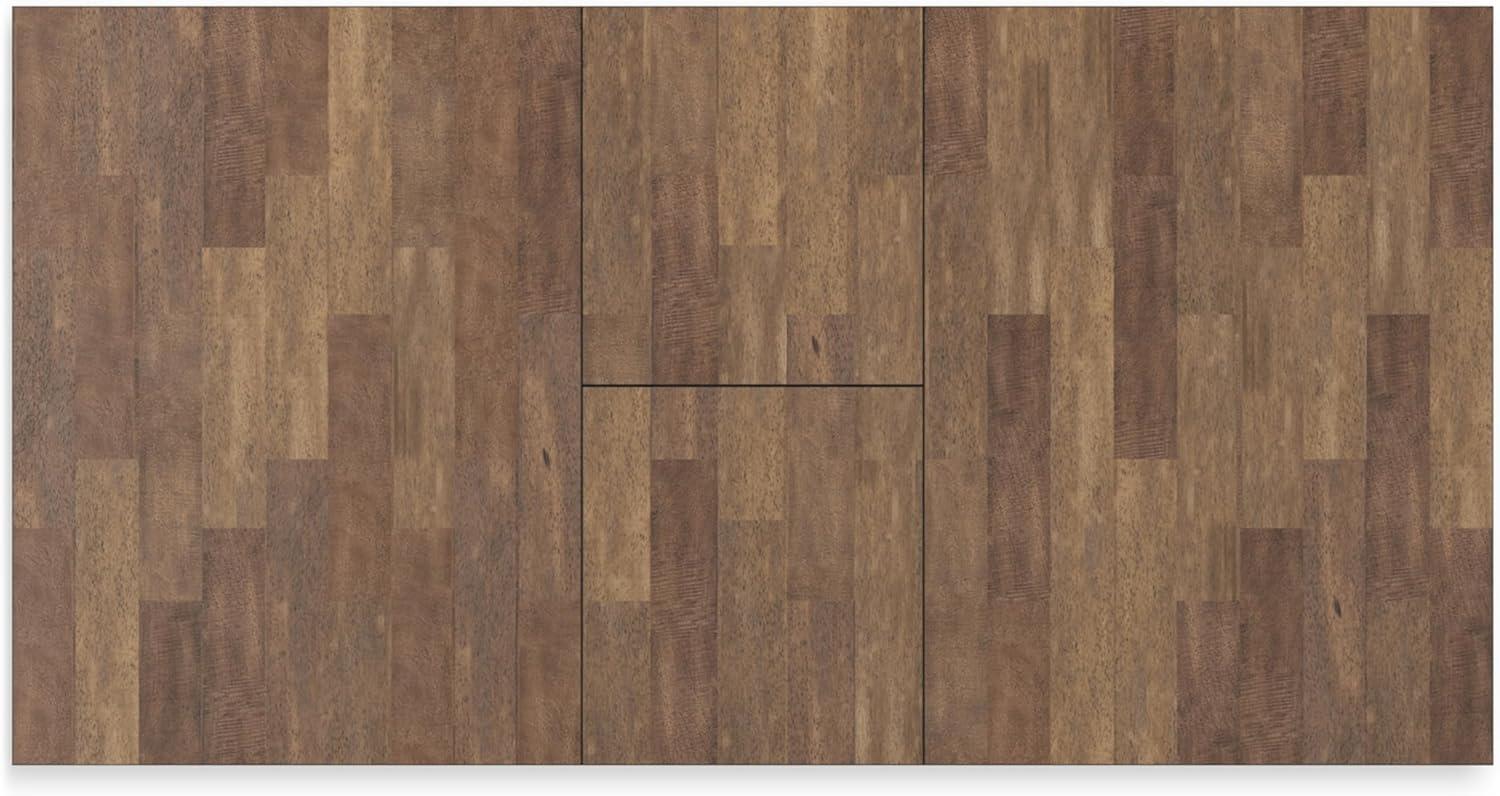 imageSignature Design by Ashley Wildenauer Dining Extension Table SelfStoring Butterfly Leaf Seats 8 Hardwood Solids 40quot W x 78quot D x 3013quot H Black ampamp Dark Brown
