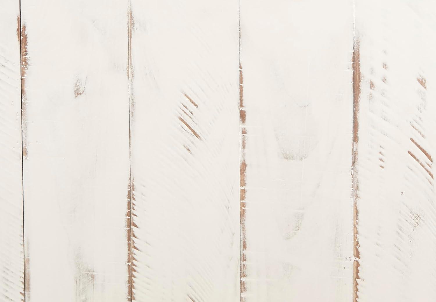 imageSignature Design by Ashley Wystfield Farmhouse Chair Side End Table with Cabinet Door for Storage White ampamp Brown with Distressed FinishWhiteBrown