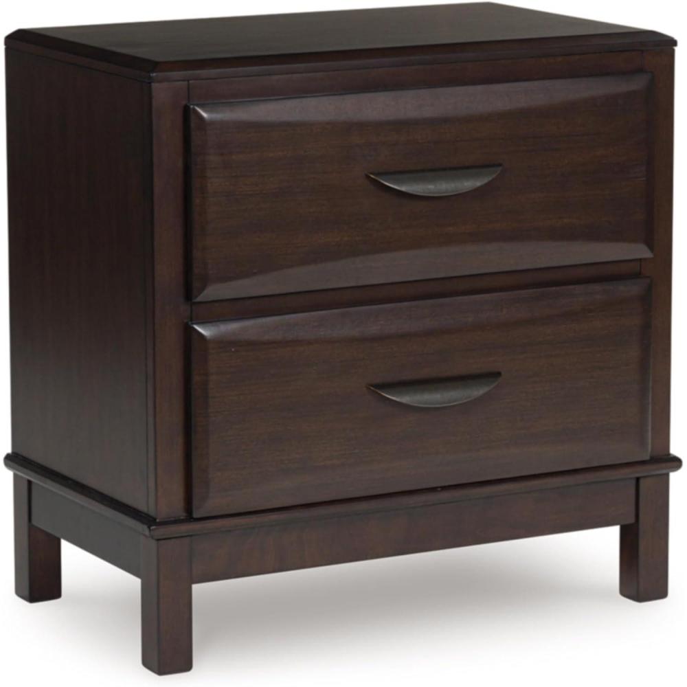 imageSignature Design by Ashley Altyra Contemporary Nightstand with 2 Storage Drawers USB and Wireless Charging ChromeTone Handles Wood 2441quot High WhiteDark Brown