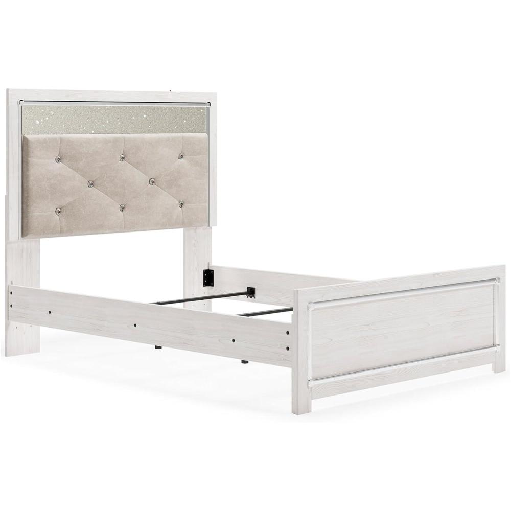 imageSignature Design by Ashley Altyra Modern SmoothGliding 6Drawer Dresser and Mirror with Safety Stop WhiteFull Panel Bed