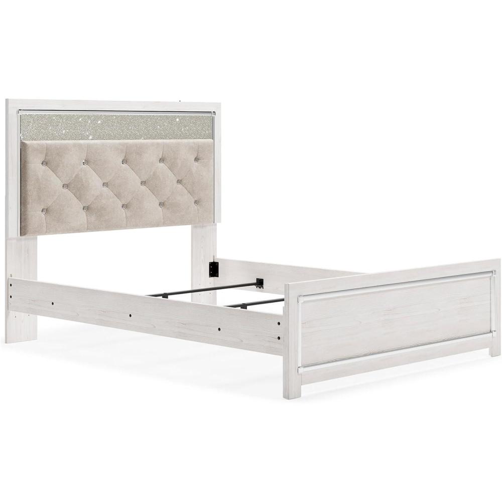 imageSignature Design by Ashley Altyra Modern SmoothGliding 6Drawer Dresser and Mirror with Safety Stop WhiteQueen Panel Bed