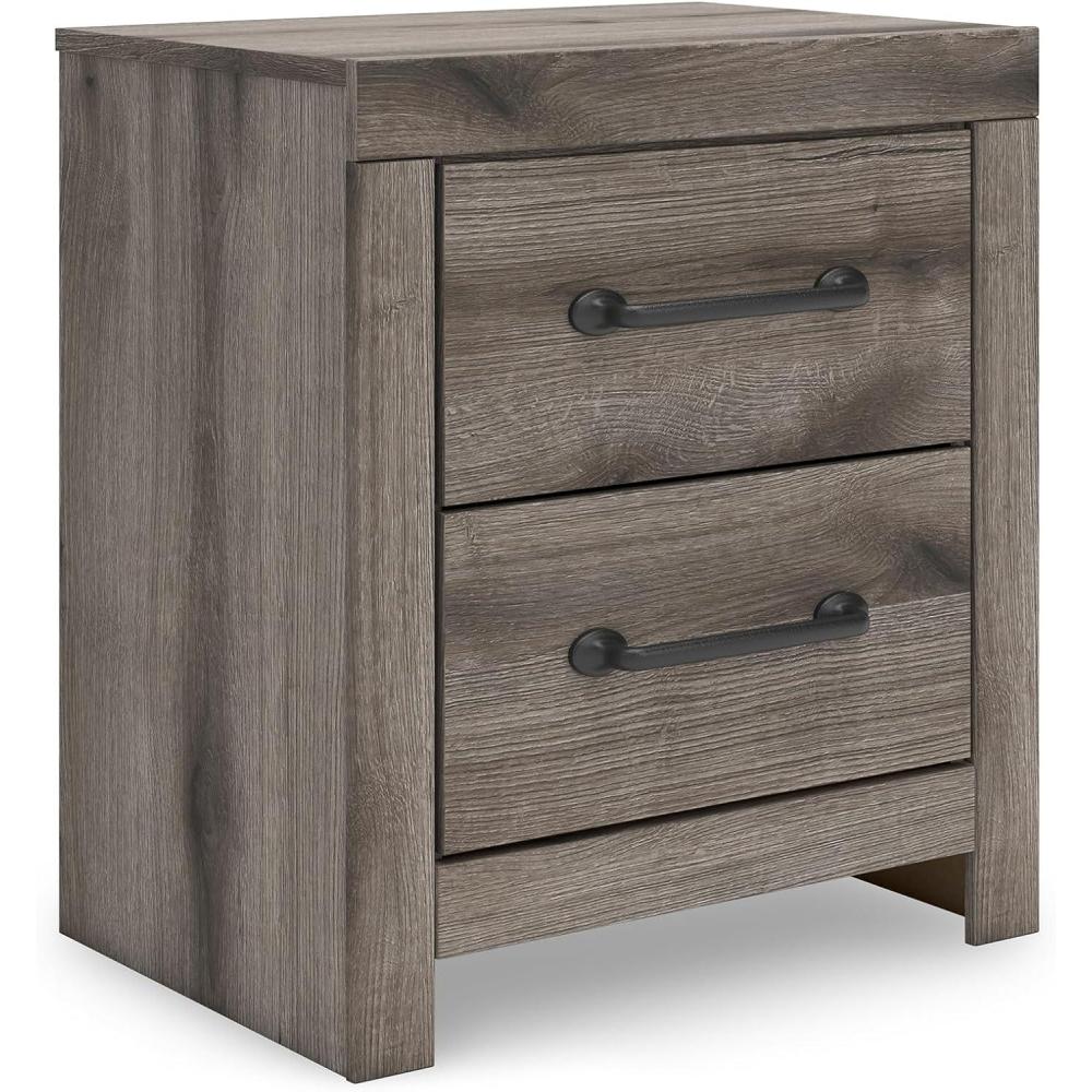 imageSignature Design by Ashley Blairhurst 3 Drawer Nightstand with USB Charging 2875quot Tall Light Grayish BrownBrown Gray