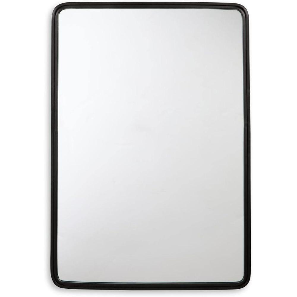 imageSignature Design by Ashley Brocky 24quot Contemporary Rectangular Wall Mounted Accent Mirror WhiteBlack