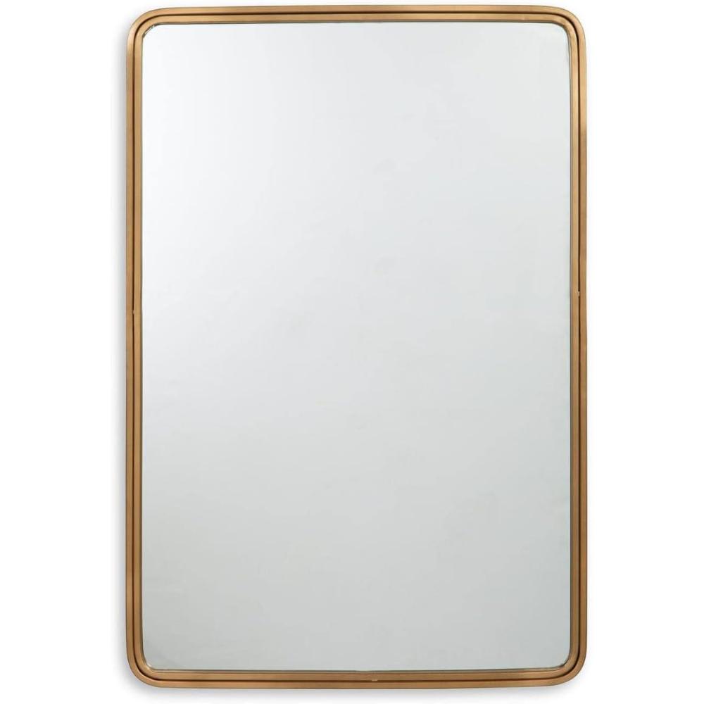 imageSignature Design by Ashley Brocky 24quot Contemporary Rectangular Wall Mounted Accent Mirror WhiteGold