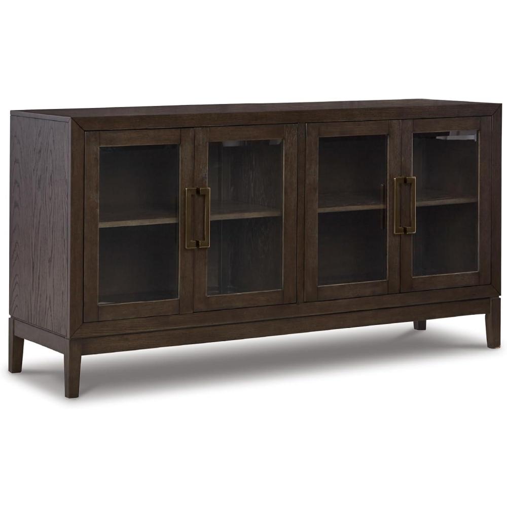imageSignature Design by Ashley Burkhaus Traditional Dining Room Server with 2 Cabinets Dark Brown