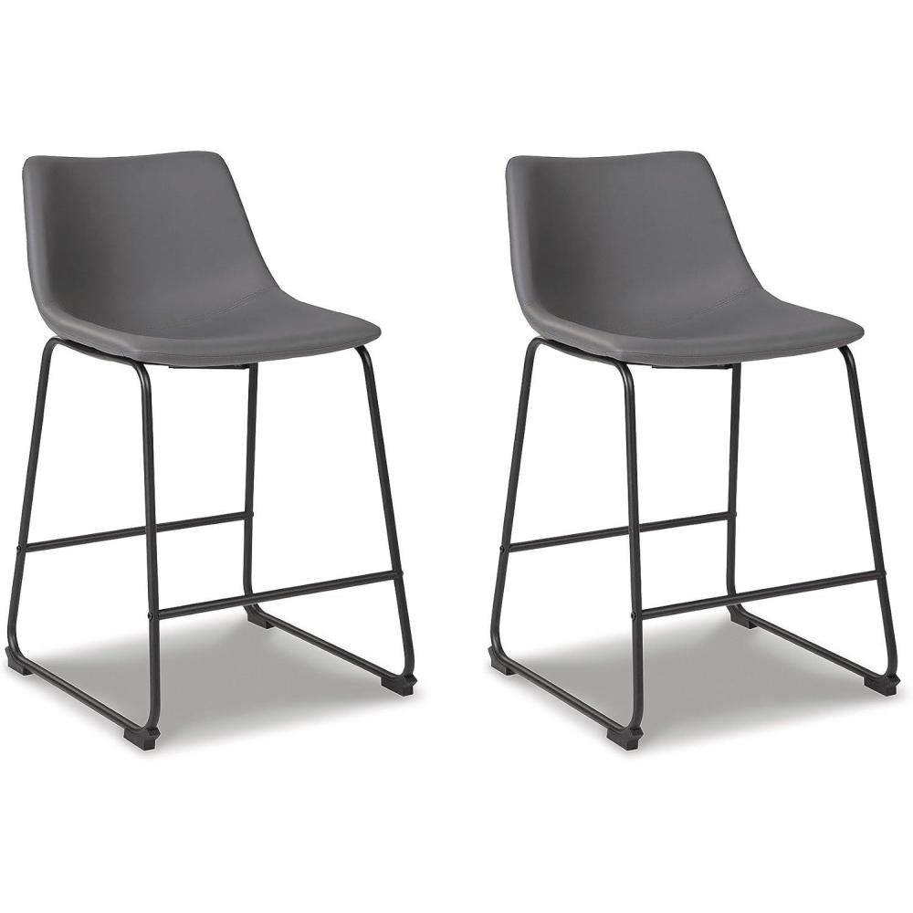 imageSignature Design by Ashley Centiar 24quot Counter Height Modern Bucket Barstool 2 Count BrownGrey