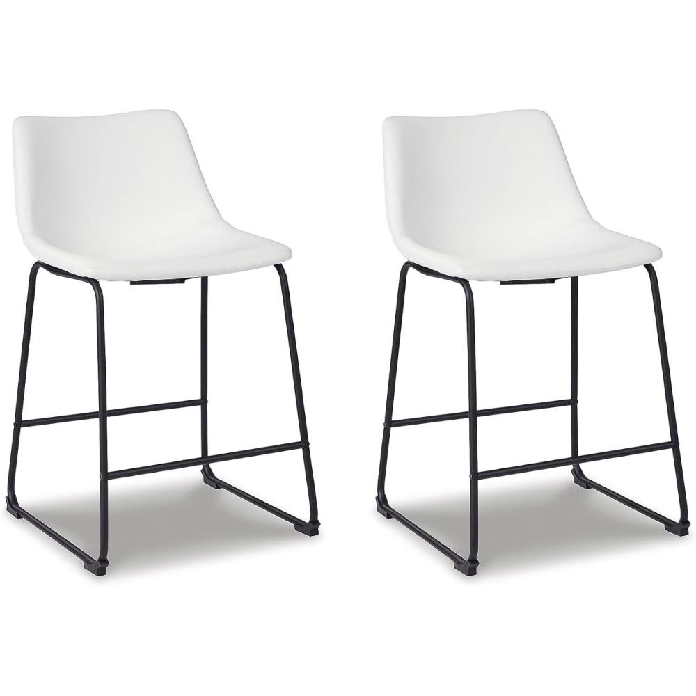 imageSignature Design by Ashley Centiar 24quot Counter Height Modern Bucket Barstool 2 Count BrownWhite