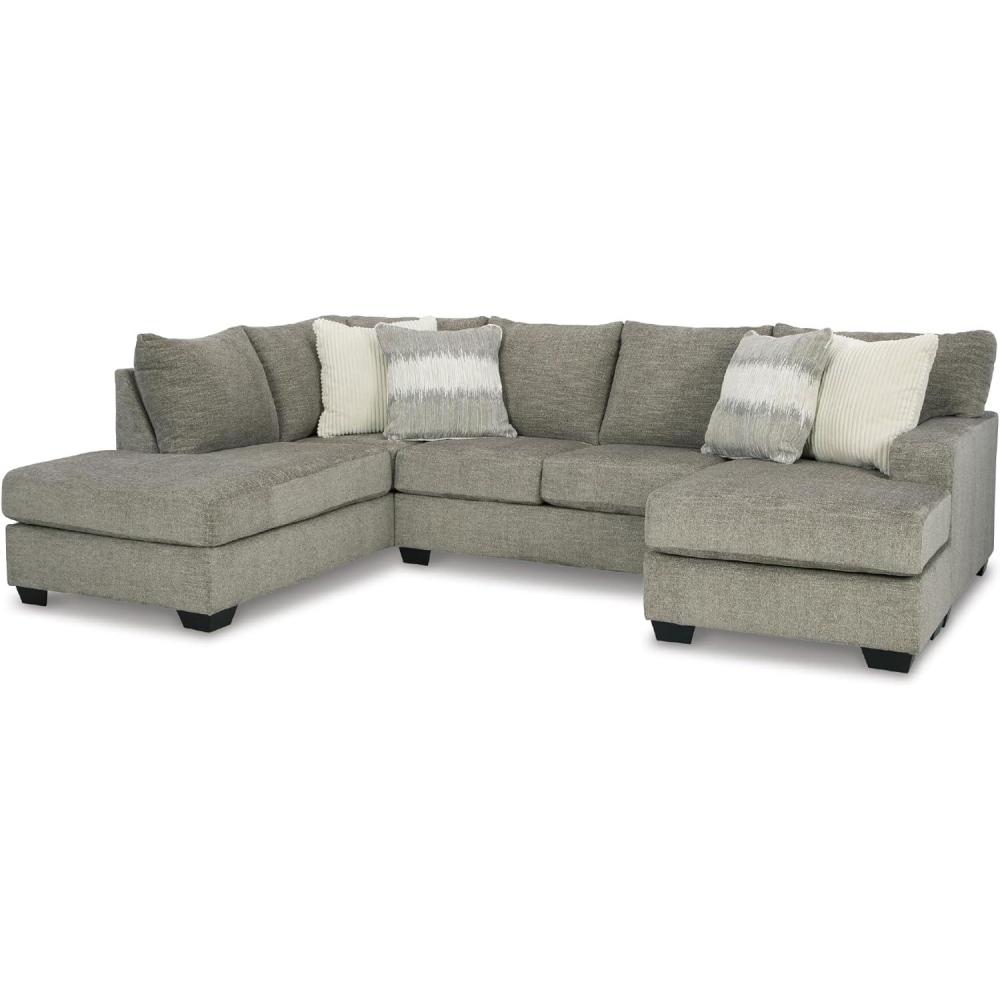 imageSignature Design by Ashley Creswell Transitional Round Upholstered Oversized Swivel Accent Chair GrayGrayish