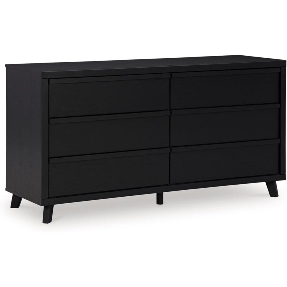 imageSignature Design by Ashley Danziar Modern 6 Drawer Dresser with Safety Stop for Bedroom Black