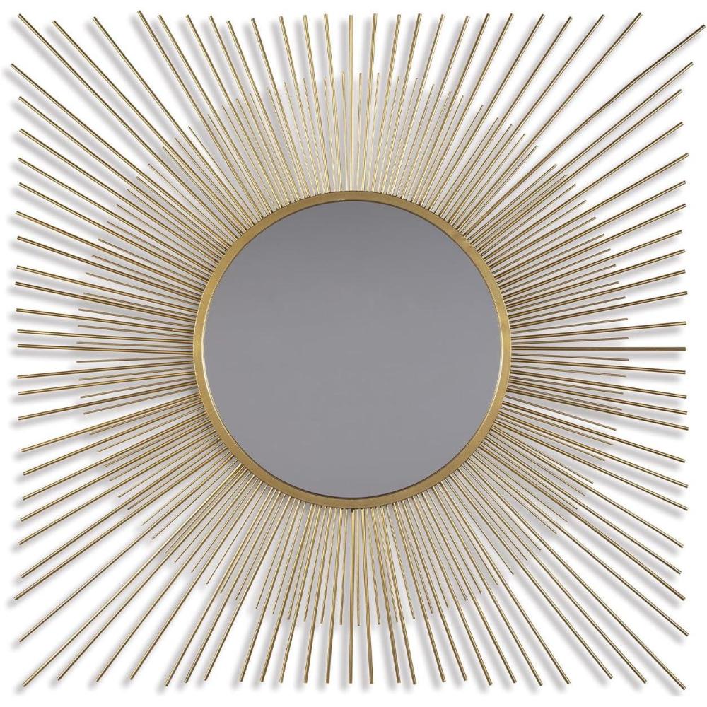 imageSignature Design by Ashley Elspeth Contemporary 42quot Round Accent Mirror Gold298L x 243W