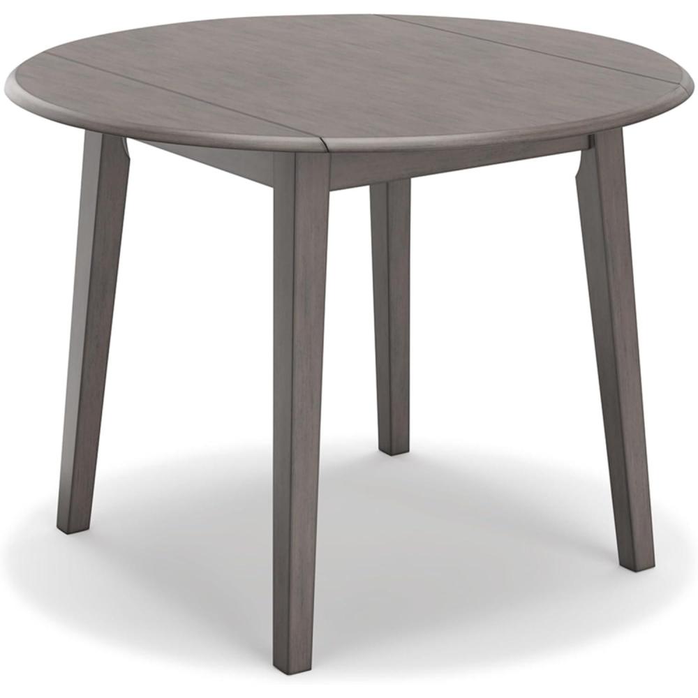 imageSignature Design by Ashley Gesthaven Modern Dining Drop Leaf Table with 4 Legs Light Brown ampamp BlueGrey
