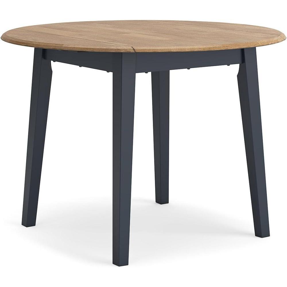 imageSignature Design by Ashley Gesthaven Modern Dining Drop Leaf Table with 4 Legs Light Brown ampamp BlueLight Brown Blue
