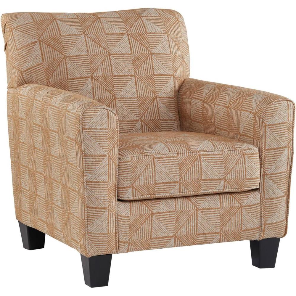 imageSignature Design by Ashley Hayesdale Contemporary Accent Chair with Removable Cushions Tapered Legs and Geometric Patttern Orange