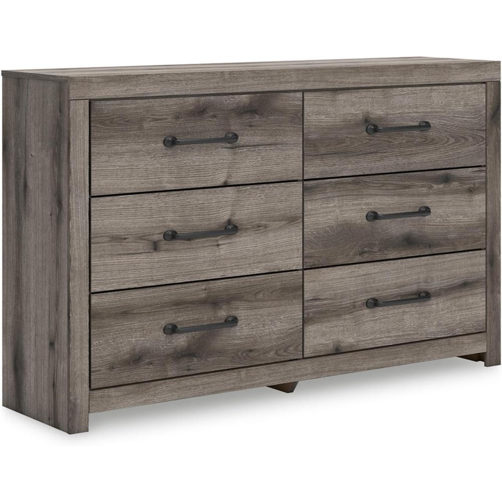 imageSignature Design by Ashley Paxberry Boho 6 Drawer Dresser Smoothgliding Faux Laminate Lined Drawers Wood 6126quot W x 1583quot D x 40quot H WhitewashBrown Gray