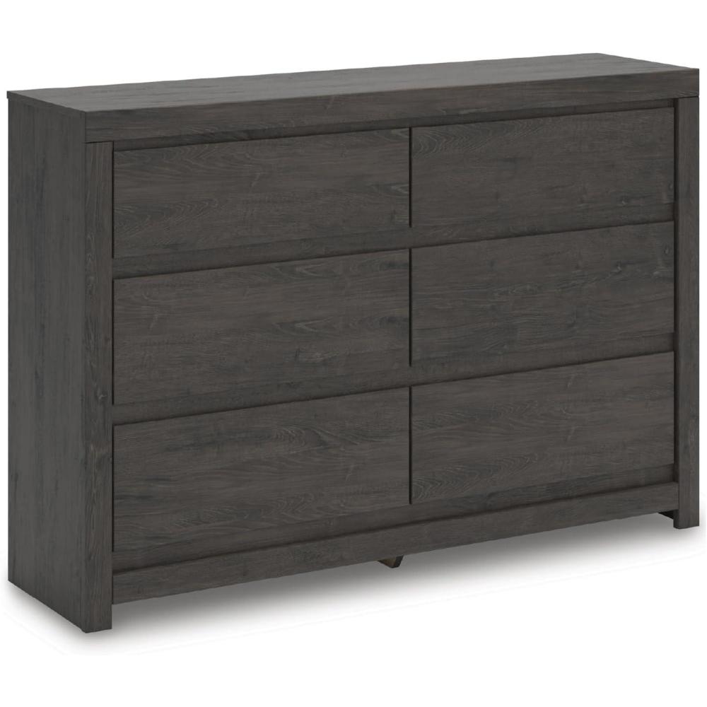 imageSignature Design by Ashley Paxberry Boho 6 Drawer Dresser Smoothgliding Faux Laminate Lined Drawers Wood 6126quot W x 1583quot D x 40quot H WhitewashCharcoal