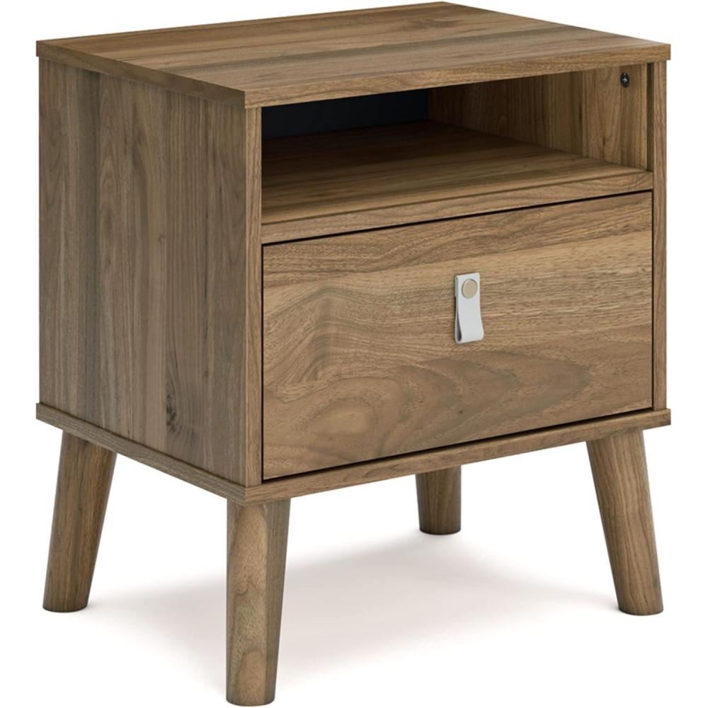 imageSignature Design by Ashley Piperton 1 Drawer Night Stand Nightstand 2188quot Tall Black ampamp Light BrownHoney