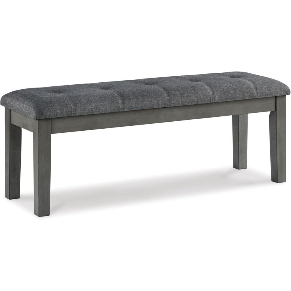 imageSignature Design by Ashley Ralene Tufted Upholstered Dining Room Bench Medium BrownGrey