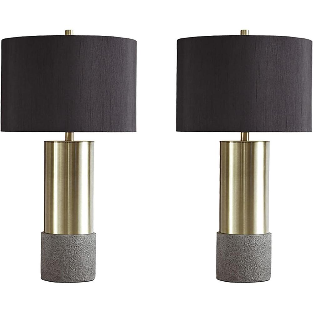imageSignature Design by Ashley Steuben Textured Ceramic Table Lamp 2 Count Lamps 25quot Solid WhiteGold