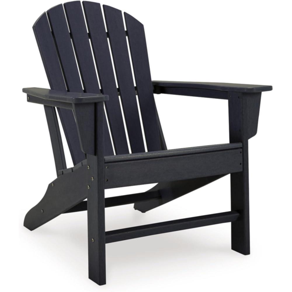 imageSignature Design by Ashley Sundown Treasure Outdoor Patio HDPE Weather Resistant Adirondack Chair WhiteBlack
