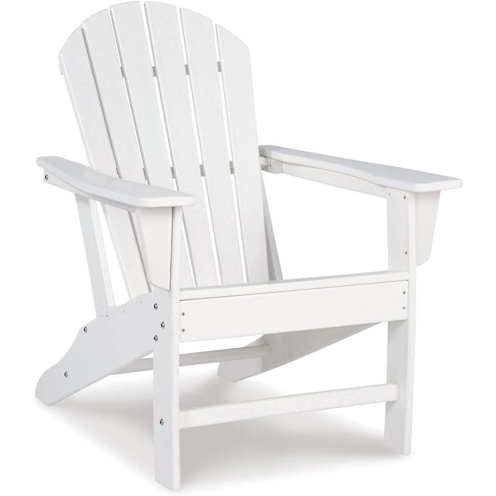imageSignature Design by Ashley Sundown Treasure Outdoor Patio HDPE Weather Resistant Adirondack Chair WhiteWhite