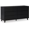 imageSignature Design by Ashley Danziar Modern 6 Drawer Dresser with Safety Stop for Bedroom Black